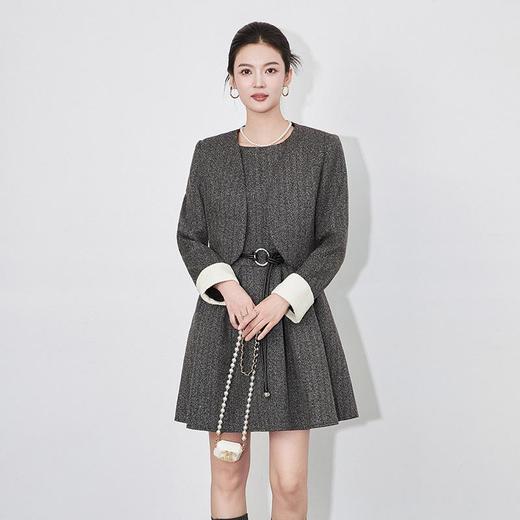 【高货wl】全新升级【铂金会员441/天猫589/差价148】(02934) 洛诗琳名媛高级感气质拼色外套小香风百褶背心裙两件套 商品图1