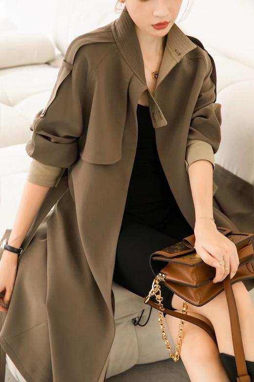 Le Malene 立领廓形收腰风衣 15253 商品图7