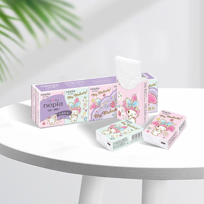 妮飘（Nepia）卡通IP联名美乐蒂迷你纸手帕家用纸巾3层10抽*30包_MW