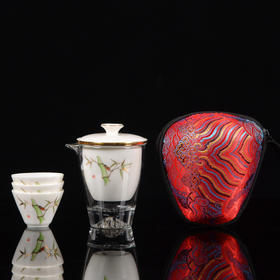 盛艺窑竹报平安快客旅行茶具套装