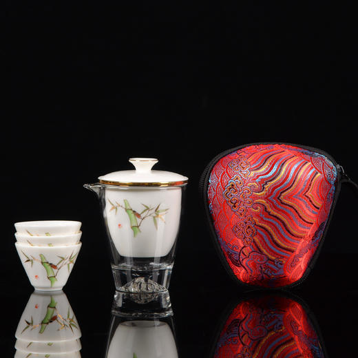 盛艺窑竹报平安快客旅行茶具套装 商品图0