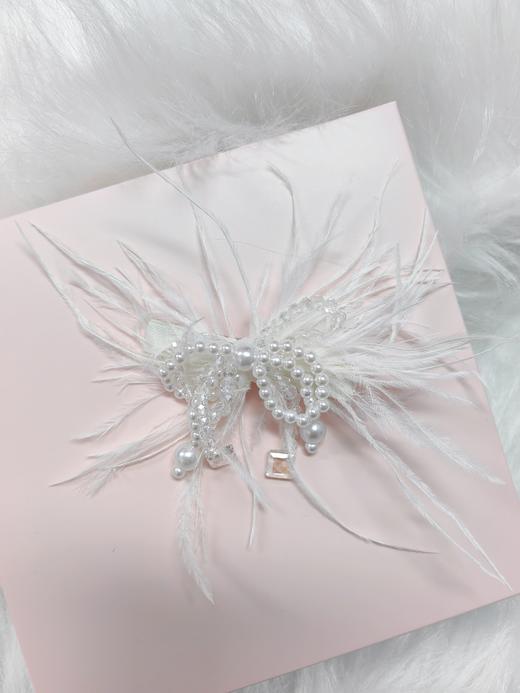 珍珠羽毛发夹 商品图1