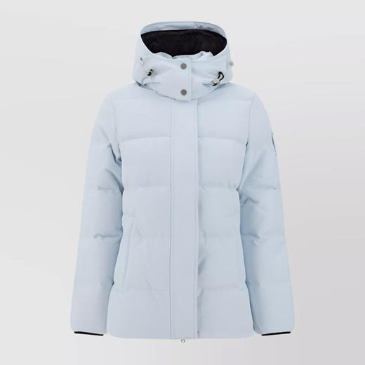 MOOSE KNUCKLES 女士金属驼鹿指节徽标绗缝连帽羽绒服 浅蓝色 M34LJ179S 1508 商品图0