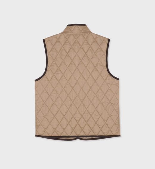 Sporty & Rich - Vendome Quilted Riding Vest - Beige/Chocolate - 女装 - 背心 - 米色/巧克力色 商品图1