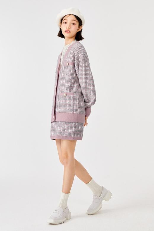 SEM/R森马 小香撞色开衫半裙针织套装 15128 商品图1