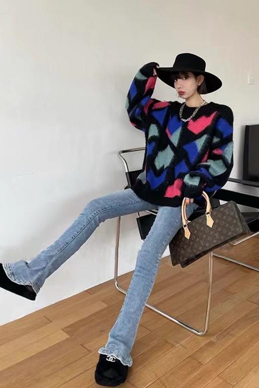 Stay2Weeks 彩色几何撞色块毛衫 15105 商品图1