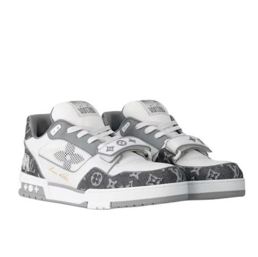 LouIs VUITTO*Trainer 皮革 圆头系带 低帮 板鞋 男款 白黑色（HC） 商品图0