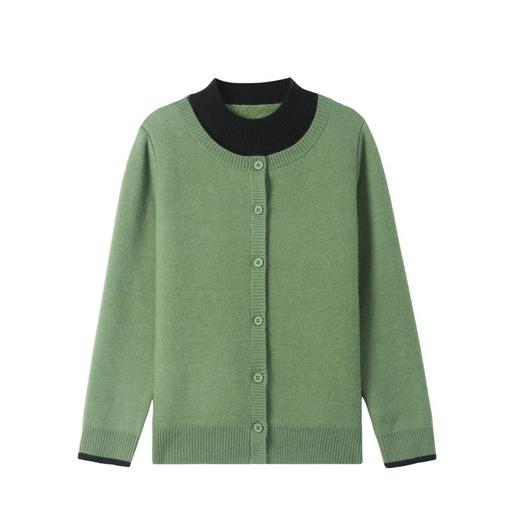 CC-103-26692半高领假两件加绒毛衣女2024新款秋冬时尚针织上衣内搭保暖打底衫 商品图4