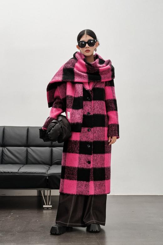 Kai & Kiera 率性时髦款格纹羊毛围巾 17591 商品图4