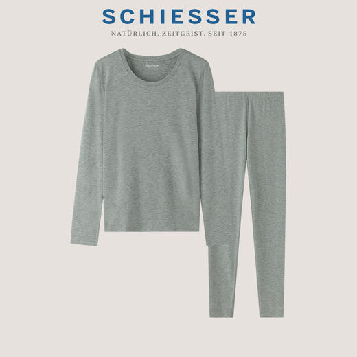 【棉粘薄款春秋初冬】SCHIESSER德国舒雅女士薄款单面布打底套装柔软舒适春秋初冬保暖必备（47.2%棉+46粘纤+6.8%氨纶）尺码M-XXL 60/23836W 商品图2