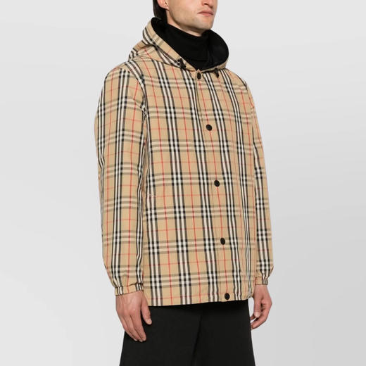 BURBERRY 巴宝莉 男士双面格纹尼龙连帽外套 格子色 8096448 A7028 商品图1