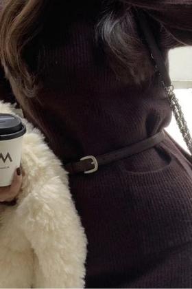 Say Something 棕色绒面腰带 19261