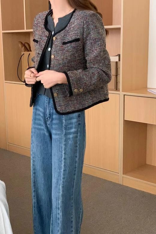 Le Malene 圆领粗花呢编织肌理感短款外套 19498 商品图2