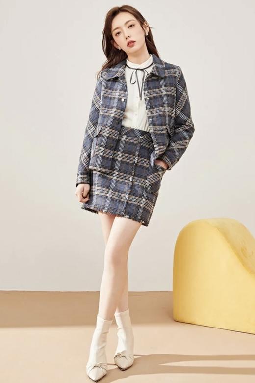 Rosel 格纹时髦外套半裙小香风套装 15157 商品图4