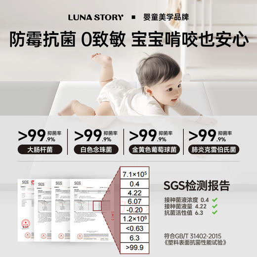 月亮故事（LUNASTORY）无缝升级款5段折叠PE爬行垫宝宝加厚4cm爬爬垫 商品图5