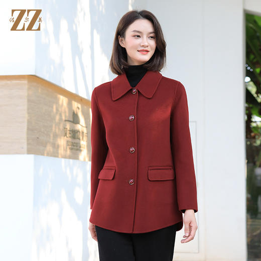 佐尔美冬季新款 经典简约气质羊毛双面呢大衣外套女E34SM34 商品图0