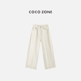 COCO ZONE 100棉加绒显瘦直筒裤水洗百搭牛仔裤CC1D2454