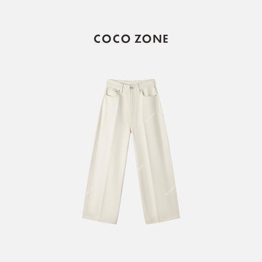 COCO ZONE 100棉加绒显瘦直筒裤水洗百搭牛仔裤CC1D2454 商品图0