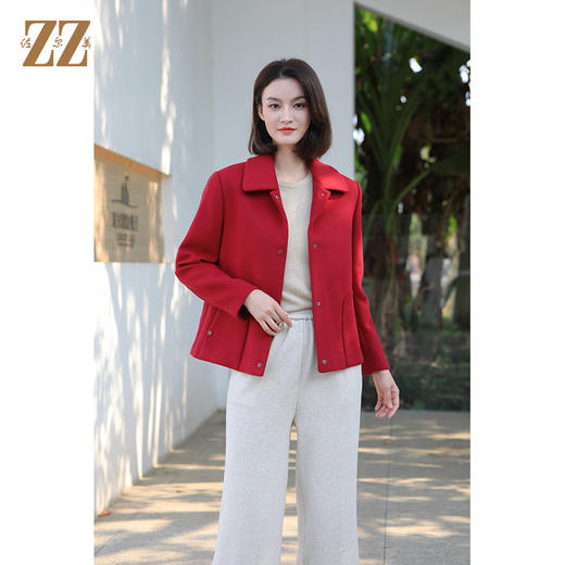 佐尔美冬季新款 经典简约短款羊毛呢大衣外套女E34ZD16 商品图1