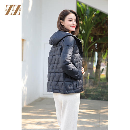 佐尔美短款双面穿减龄气质连帽羽绒服女E34YY45 商品图4
