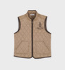 Sporty & Rich - Vendome Quilted Riding Vest - Beige/Chocolate - 女装 - 背心 - 米色/巧克力色 商品缩略图0