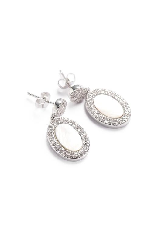 Time Made 银色锆石几何耳环 8667 商品图2