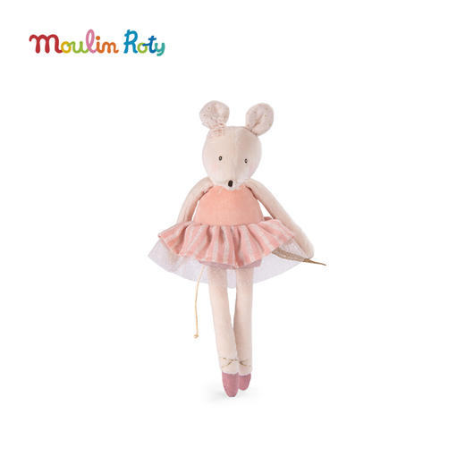 Moulin Roty 粉色老鼠妮娜玩偶礼盒装 法式玩偶 适合年龄0岁+ 小小舞蹈学院系列 667032 商品图1