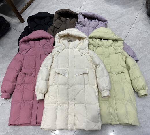 【YW】无忧购韩版宽松百搭连帽过膝长款大口袋羽绒服24023# 商品图3