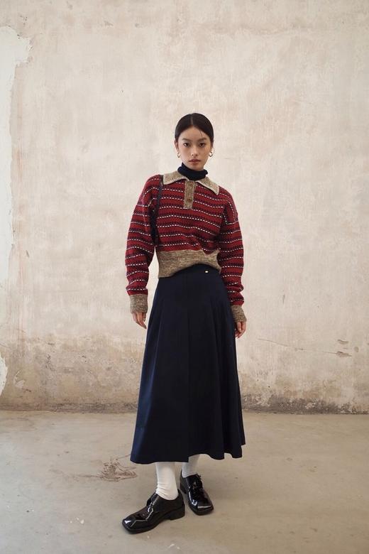 ANSUABEL 时髦洋气条纹针织上衣 19491 商品图1