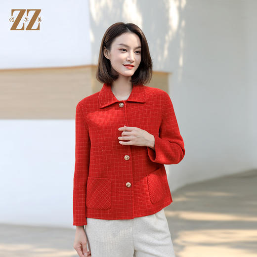 佐尔美冬季新款 气质短款小香风羊毛双面呢大衣外套女E34SM20 商品图0