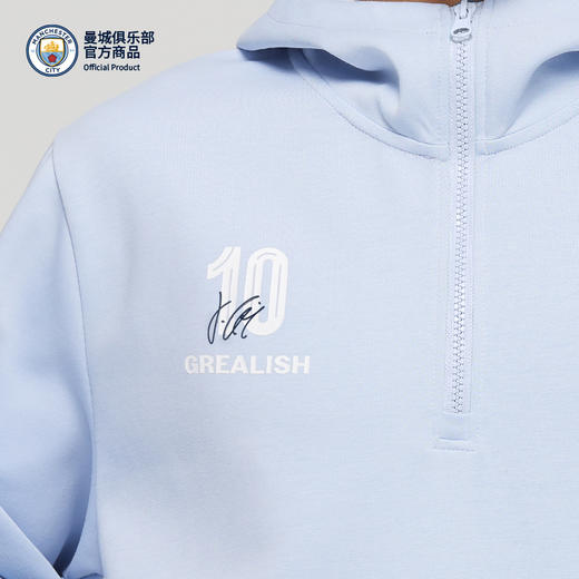 【官方正版】曼城俱乐部 | 球员印号连帽卫衣印签半拉链休闲穿搭 商品图2