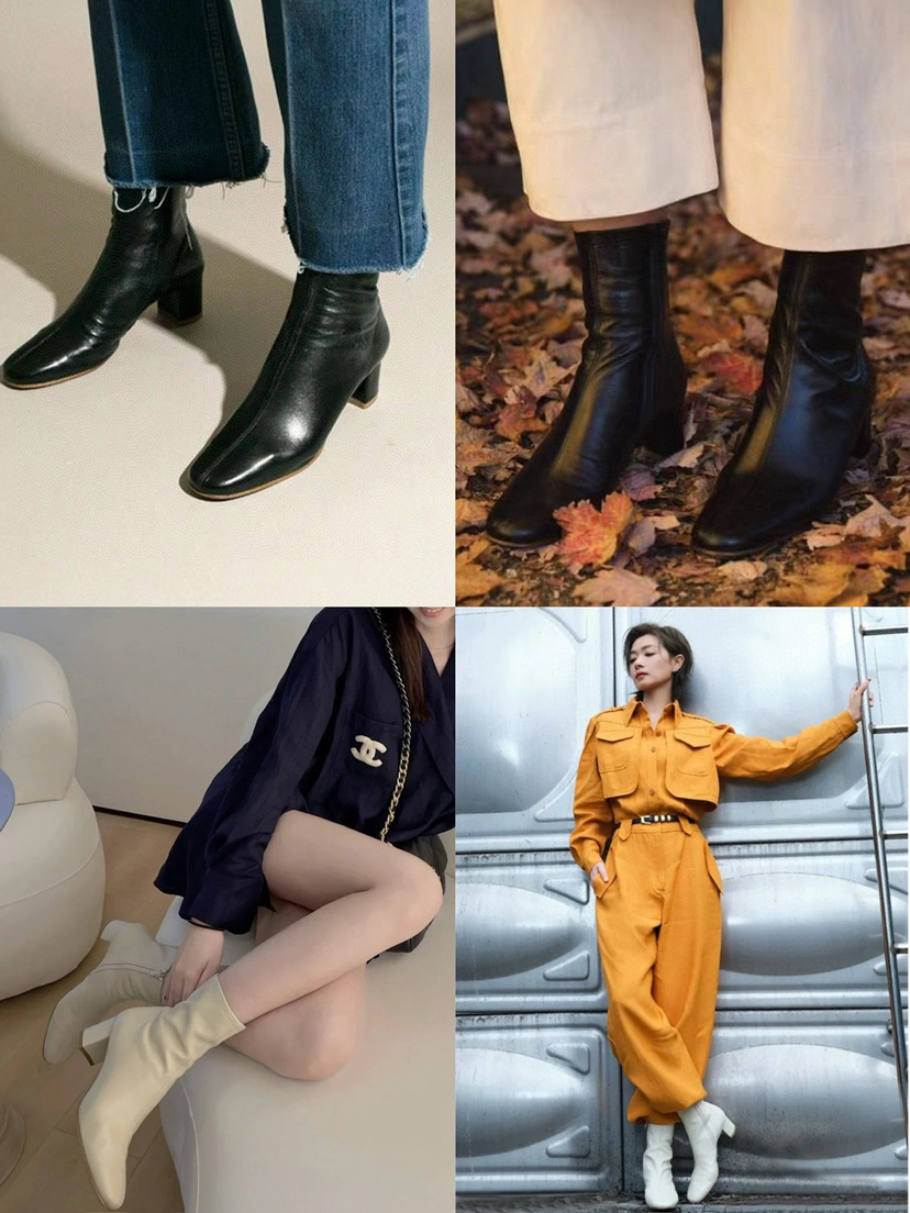 115-6 宋茜同款 bf经典sofia踝靴 内外底全皮 鲶鱼头粗跟 侧拉链短靴 准码很准 无标已贴底