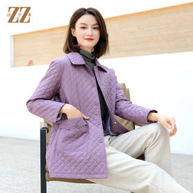 佐尔美冬季新款 经典菱形格棉服装女E34MM09
