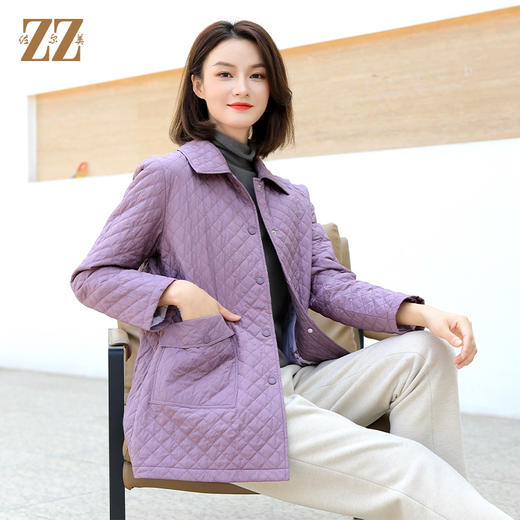 佐尔美冬季新款 经典菱形格棉服装女E34MM09 商品图0