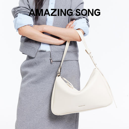 Amazing Song乙颂 慕斯包中号升级款 新款小众设计斜挎牛皮女士通勤单肩大包包 商品图2