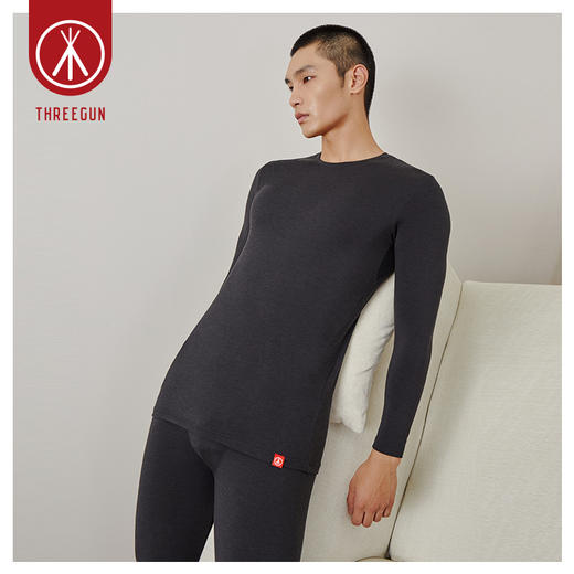 Threegun三枪 圆领男士长袖上衣打底衫-23627A911 商品图9