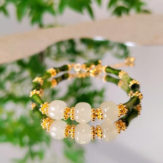 【节节高新中式竹节手链】敦煌青绿山水中式国风祈福竹节手链上岸 商品图0