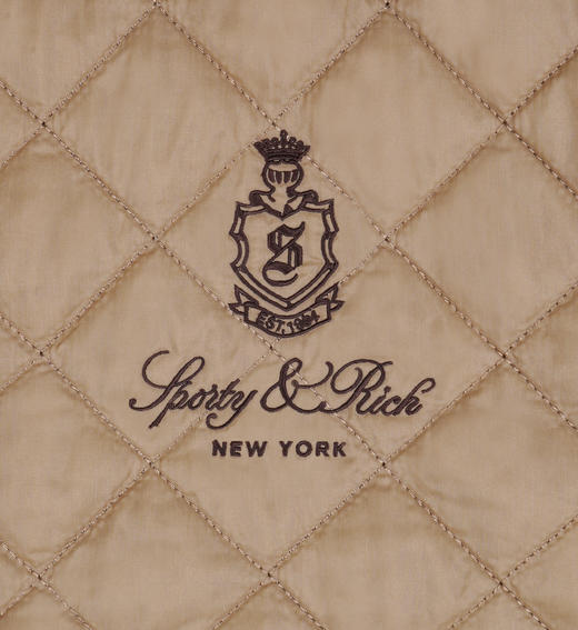 Sporty & Rich - Vendome Quilted Riding Vest - Beige/Chocolate - 女装 - 背心 - 米色/巧克力色 商品图2