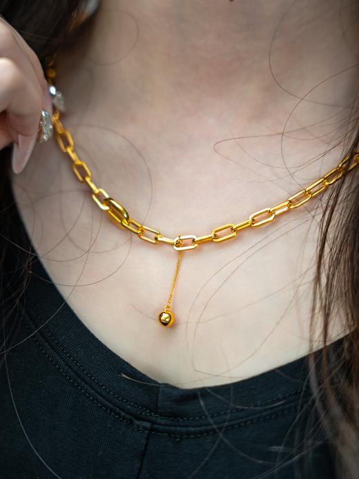 【热销款】时尚黄金大O项链克重18.41|链长48.6 商品图1