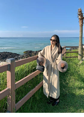 💜重磅级💥外贸出口羊毛大衣外套❗贵里贵气🌟！韩剧财阀千金🌻【大牌同款】仟梓赫 高端双面呢羊毛大衣外套 🌸谁穿谁好看！B格直接拉满💯