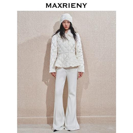 MAXRIENY贵雅新中式羽绒服修身女2024秋冬新款大毛领亮片外套加厚(货号:MS85DC502) 商品图1