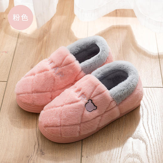 【暖暖棉鞋，柔软舒适】新款加绒加厚的包跟棉拖鞋女，舒适保暖，步履如飞。情侣棉鞋男也是不错的选择，防滑耐磨，多种颜色可选。室内家居、办公室白领都适用，让你的冬季更加温暖！ 商品图8