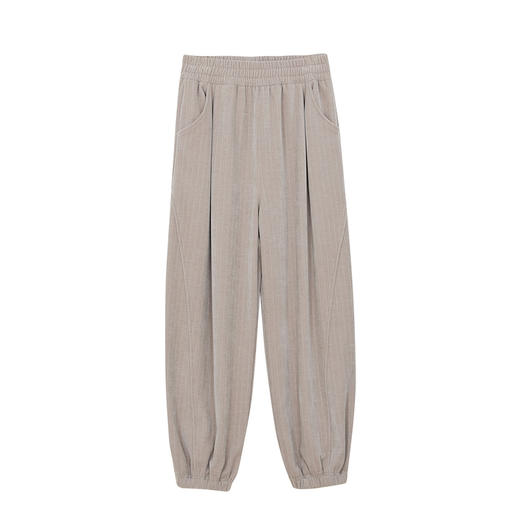 谜底休闲裤女2024冬新品运动风松紧腰厚款宽松束脚卫裤244MK1610 商品图4