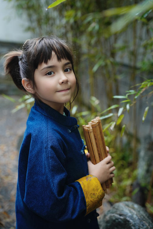 盛唐牡丹| 儿童Kids Series 新中式牛仔宋锦外套-红色/黄色袖口可选(4-6岁) 商品图2