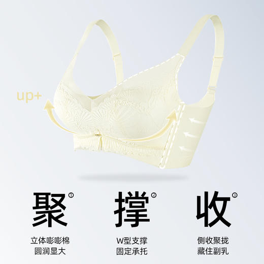 熳洁儿 小胸聚拢文胸无钢圈内衣曼珠沙华蕾丝提拉上托收副乳24761518 商品图2