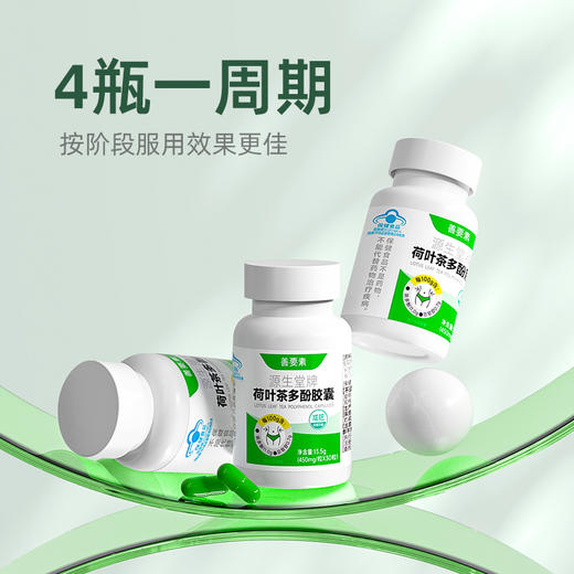 华东医药善要素源生堂荷叶茶多酚胶男女瘦腿廋腰瘦身减脂蓝帽子 商品图1