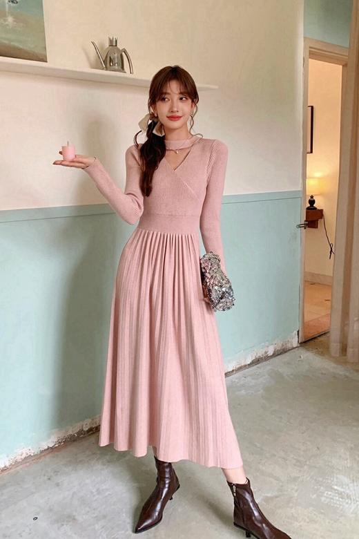 SIA SAYLOR 围脖修身针织连衣裙 19607 商品图0