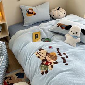 【宿舍儿童床】秋冬卡通牛奶绒四件套羊羔绒四件套法莱绒三件套学生床宿舍床套件