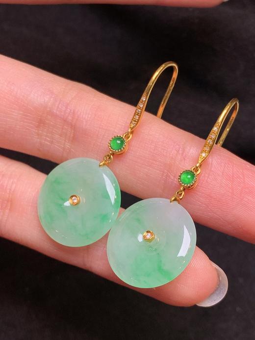 平安扣翡翠耳钉 商品图1