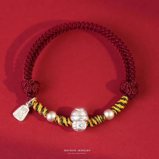 【大有水晶，999足银五福蛇】五福蛇足银手链女款，质感细腻，银光闪烁精美细致的雕刻，亲肤佩戴不易过敏手男女款本命年新年情人节礼物 商品图6